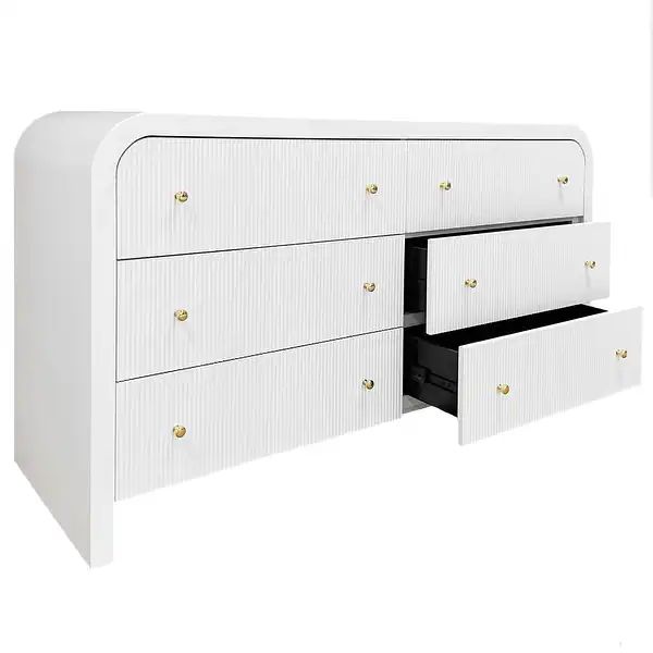 SAFAVIEH Couture Liabella 6 Drw Curved Dresser - Bed Bath & Beyond - 37717755 | Bed Bath & Beyond