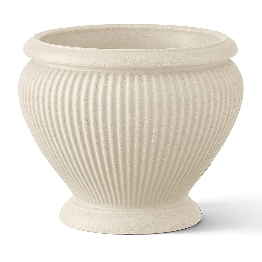 ARBORA 18" Cannes Urn Polyresin Indoor and Outdoor Planter with Classic Cream Finish - Durable, W... | Amazon (US)