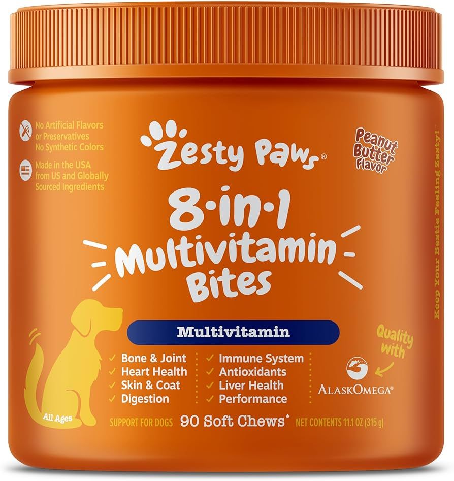 Zesty Paws Multivitamin Treats for Dogs - Glucosamine Chondroitin for Joint Support + Digestive E... | Amazon (US)