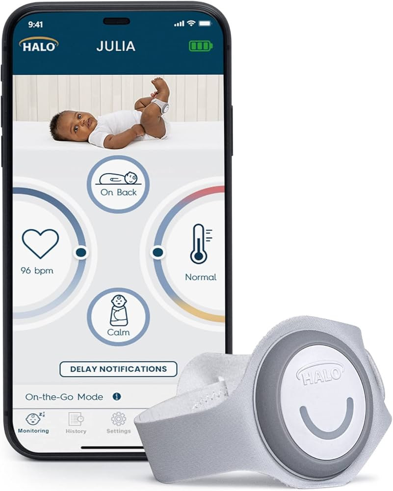 HALO SleepSure Smart Baby Monitor - Live Heart Rate View, Rollover, Skin Temperature, and Motion ... | Amazon (US)