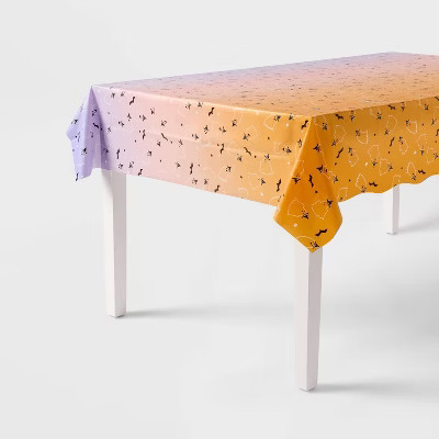 Halloween Ghost Witch Ombre Table Cover Orange/Purple - Spritz™ | Target