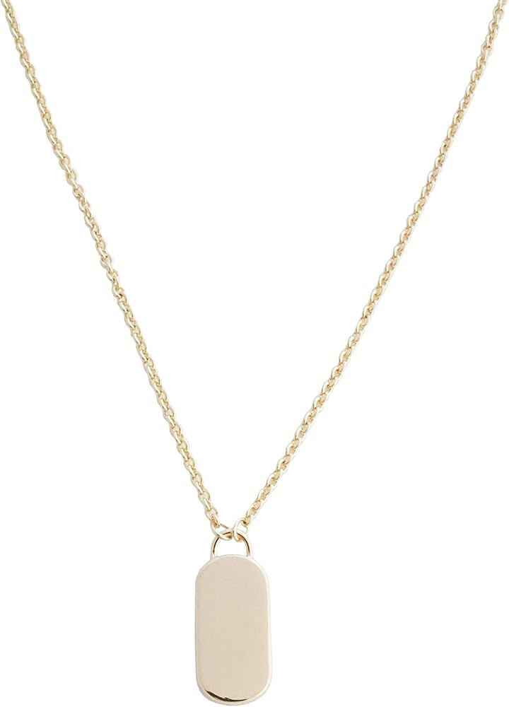 HONEYCAT Dainty Julia Dog Tag Necklace in Gold, Rose Gold, or Silver | Minimalist, Delicate Jewel... | Amazon (US)