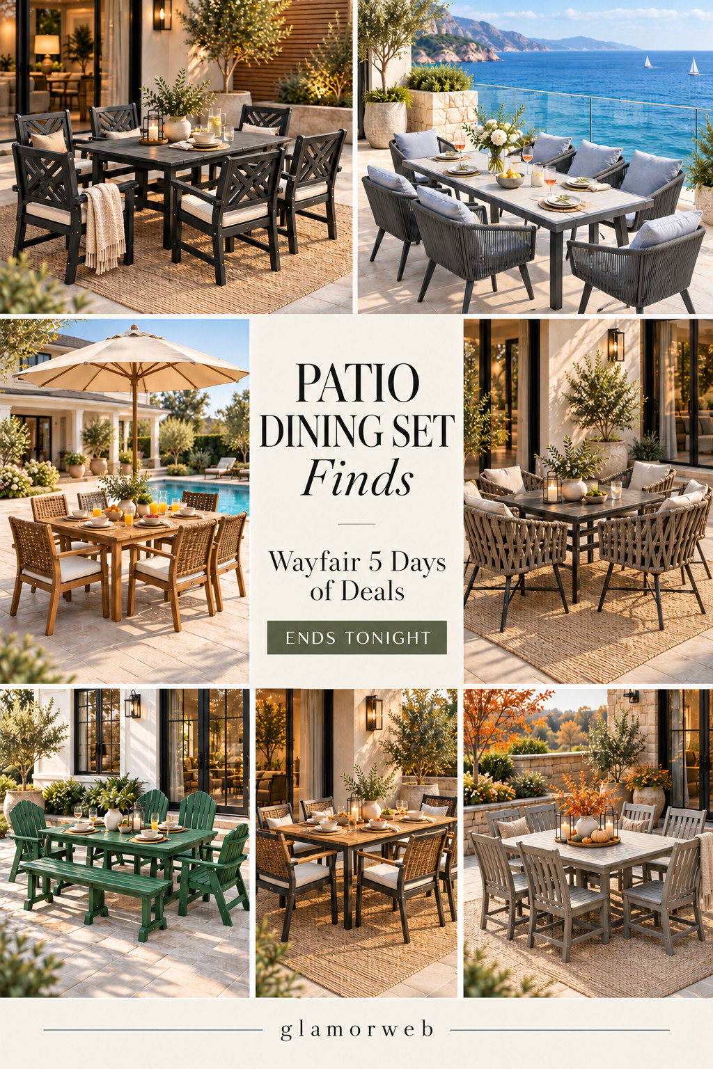 Wayfair’s 5 Days of Deals ends TONIGHT! 🤎✨ Okay, these patio dining sets are giving major luxury backyard vibes, and I’m obsessed! From modern wicker dining chairs and cozy farmhouse dining sets to beautiful poolside furniture and classic outdoor dining tables, these finds are perfect for creating that dreamy Pinterest-worthy patio. Whether you're hosting weekend brunch, family dinners, or cozy fall evenings outside, these gorgeous outdoor furniture pieces make any backyard feel so much more elevated! Love the mix of timeless designs, neutral textures, and designer-inspired styles. Shop your favorites before the deals are gone! 🛒🤍

#WayfairFinds #WayfairSale #WayfairDeals #5DaysOfDeals #PatioDiningSet #OutdoorDiningSet #PatioFurniture #OutdoorFurniture #LuxuryPatio #BackyardMakeover #OutdoorDiningFurniture #WickerPatioFurniture #PatioDiningTable #FarmhousePatio #ModernOutdoorFurniture #BackyardDecor #PatioInspo #OutdoorLiving #OutdoorEntertaining #CozyPatio #LuxuryBackyard #FallPatioDecor #PatioFurnitureDeals #OutdoorDiningIdeas #AffordableLuxury #LTKHome #LTKSaleAlert #LTKFinds #ShopLTK 

 #LTKSeasonal #LTKHome #LTKSaleAlert