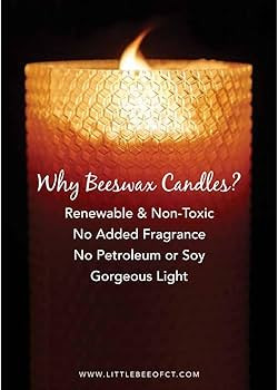 4 Inch x 4 Inch Hand Rolled Beeswax Pillar Candle by Little Bee of Connecticut | Amazon (US)