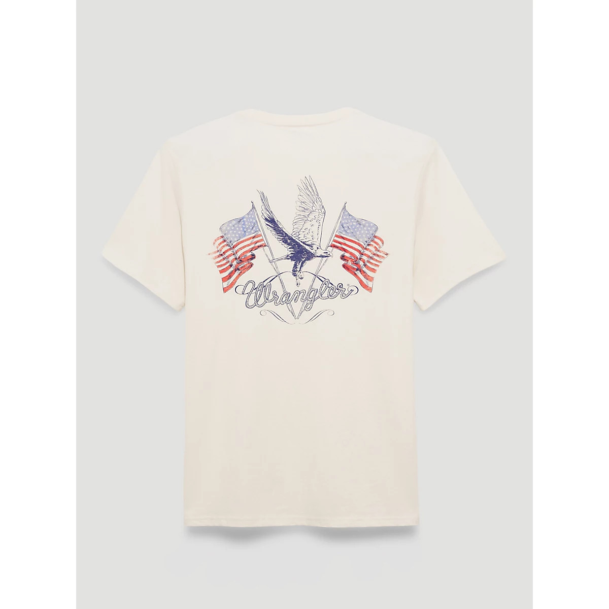 American Flag Pole Back Graphic T-Shirt in Antique White | Wrangler