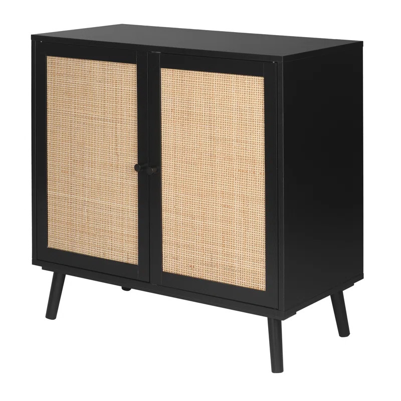 30.3'''' Tall Two Rattan Doors Accent Cabinet | Wayfair North America