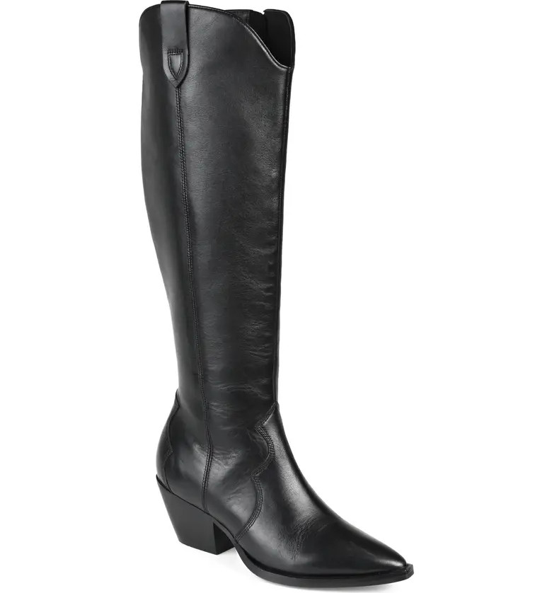 Journee Signature Pryse Leather Western Boot | Nordstrom | Nordstrom