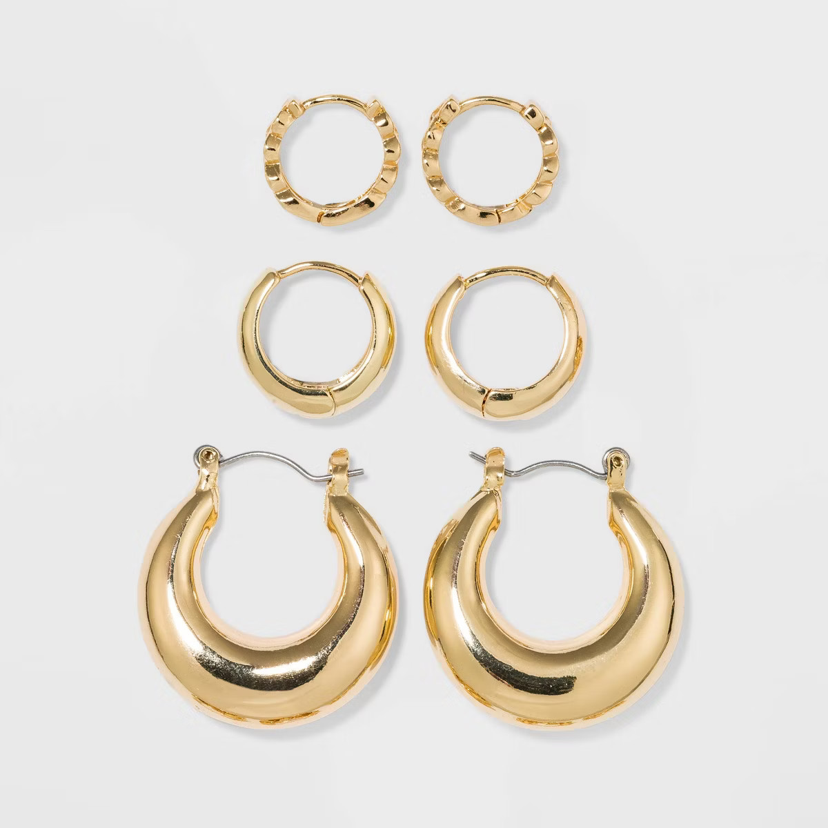 Trio Hoop Earring Set 3pc - Wild Fable™  Gold | Target