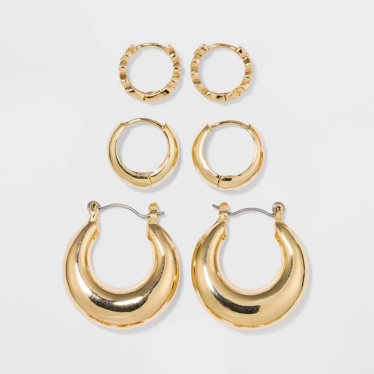Trio Hoop Earring Set 3pc - Wild Fable™  Gold | Target
