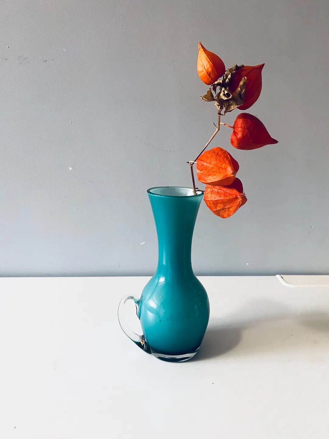 Vintage Turquoise Case Glass Vase Made in Empoli, Italy Mid 20th Century - Etsy | Etsy (US)