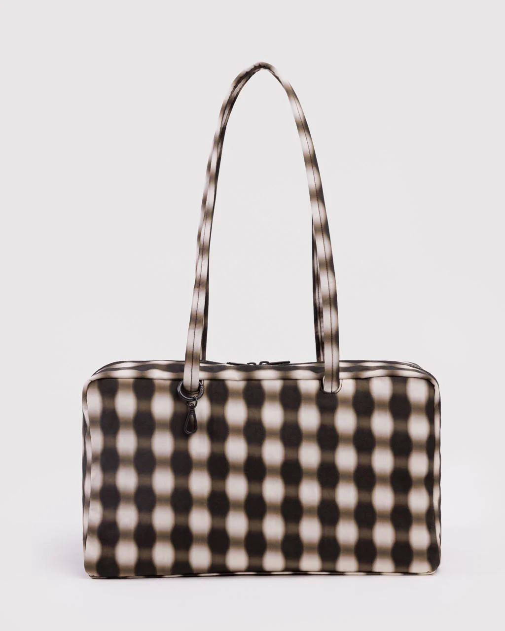 Medium Nylon Bowler Bag - Blurred Gingham Brown | ban.do