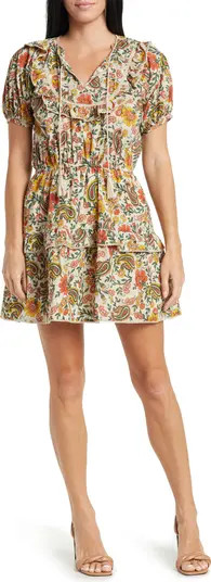 Maisie Puff Sleeve Tie Neck Mini Dress | Nordstromrack | Nordstrom Rack