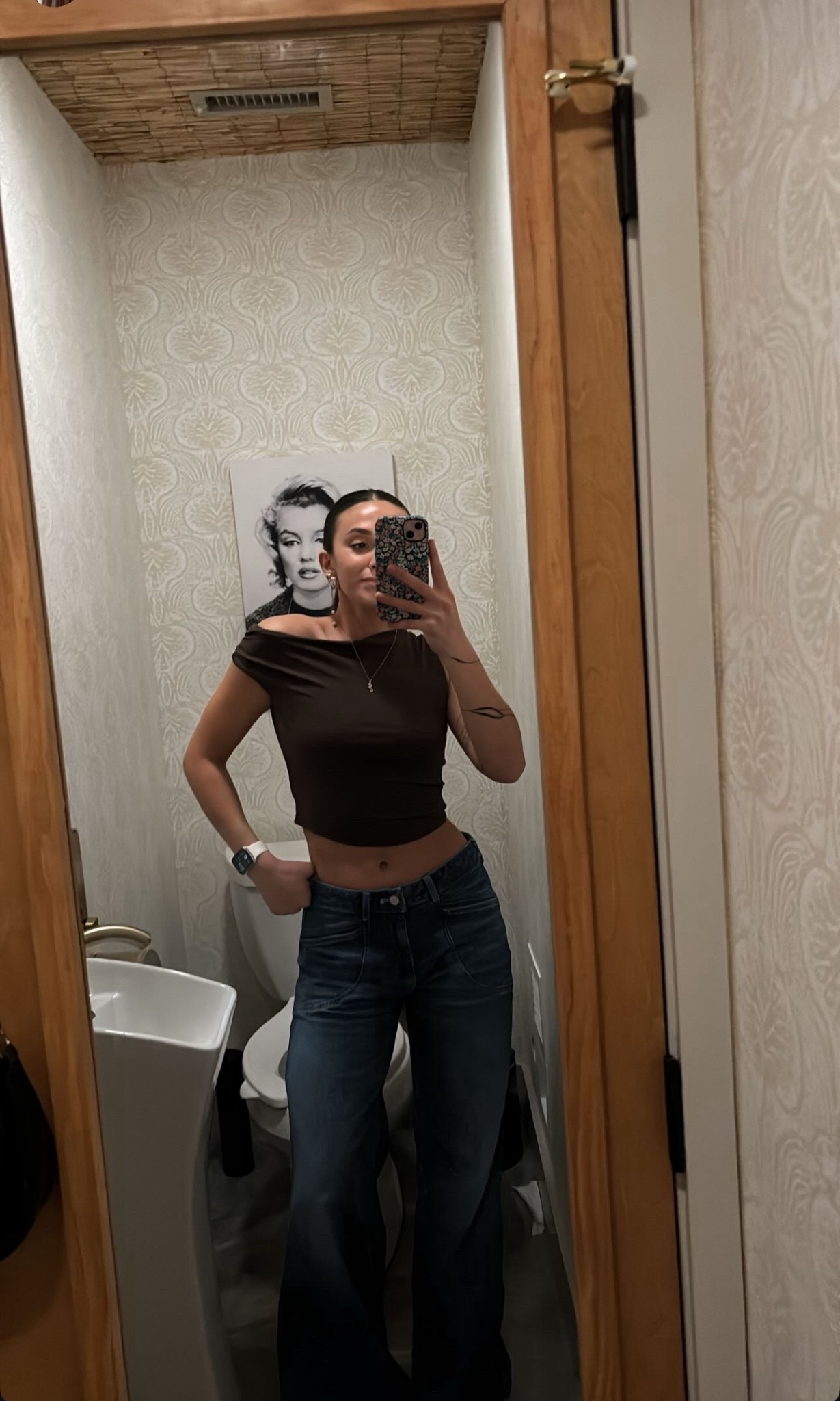 night out ootd 
Top is from Zara, it’s the asymmetrical textured top in brown (size down for a more snug fit, wearing a small) - linked a shirt on Amazon that’s VERY similar 
Jeans from Anthropologie (size 25 but runs big) 

#LTKStyleTip #LTKFindsUnder100 #LTKootd