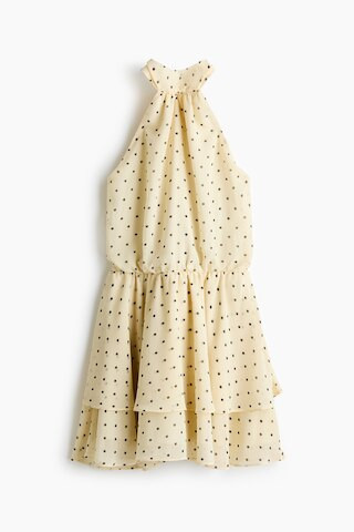 H & M - Chiffon Halterneck Dress - Pale Yellow/Polka Dot | H&M (US + CA)