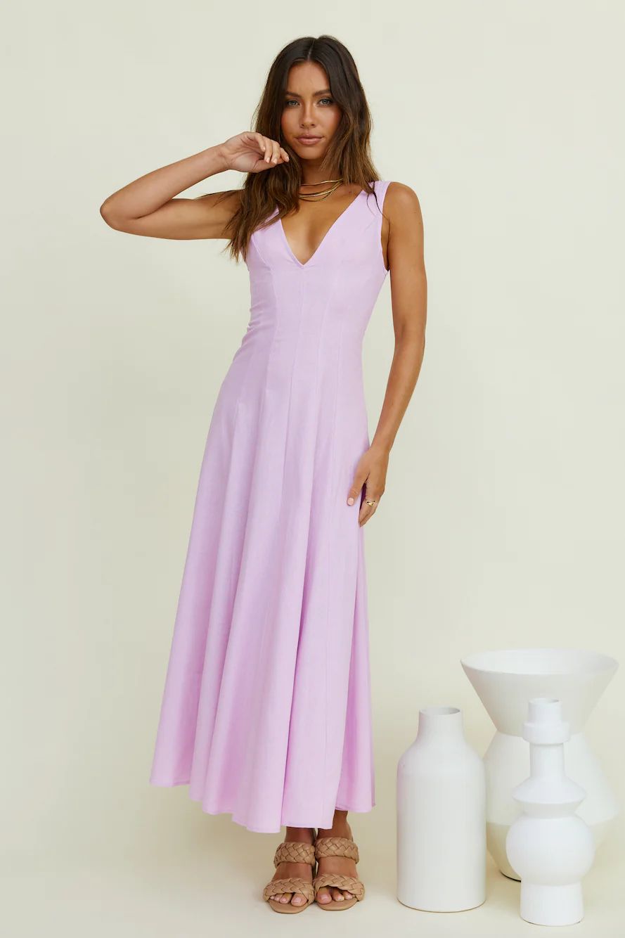 Open Meadows Maxi Dress Lilac | Fortunate One