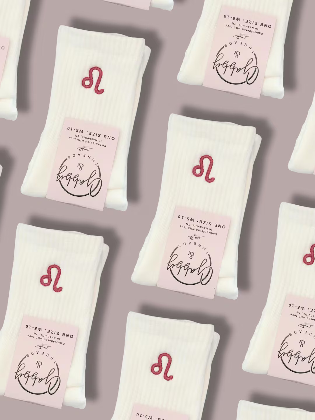 GRIP SOCKS - ZODIAC Sign Embroidered for Pilates, Yoga, Barre, Lagree - Comfortable and Stylish G... | Etsy (US)