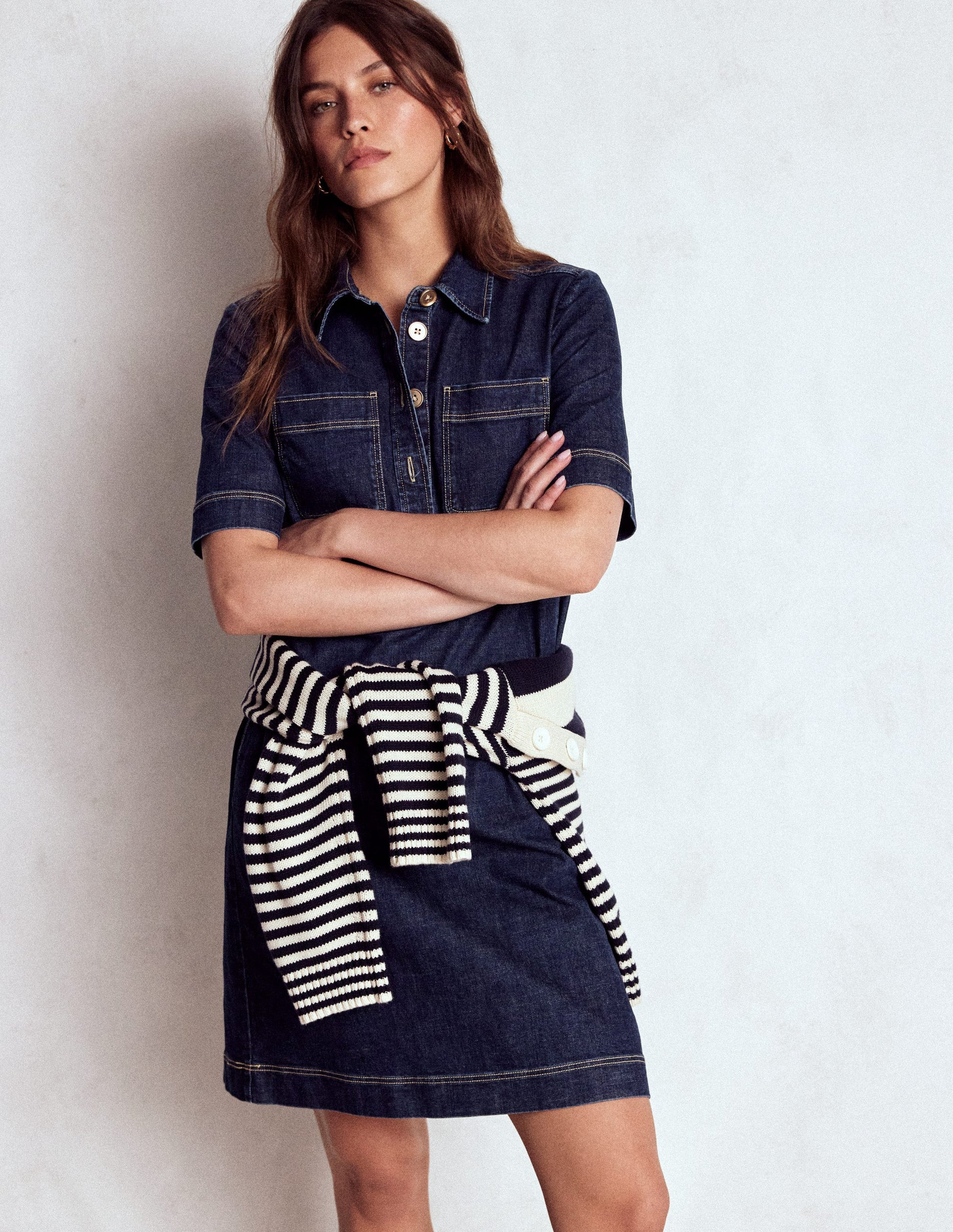 Zia Pocket Shift Dress-Dark Indigo | Boden (US)