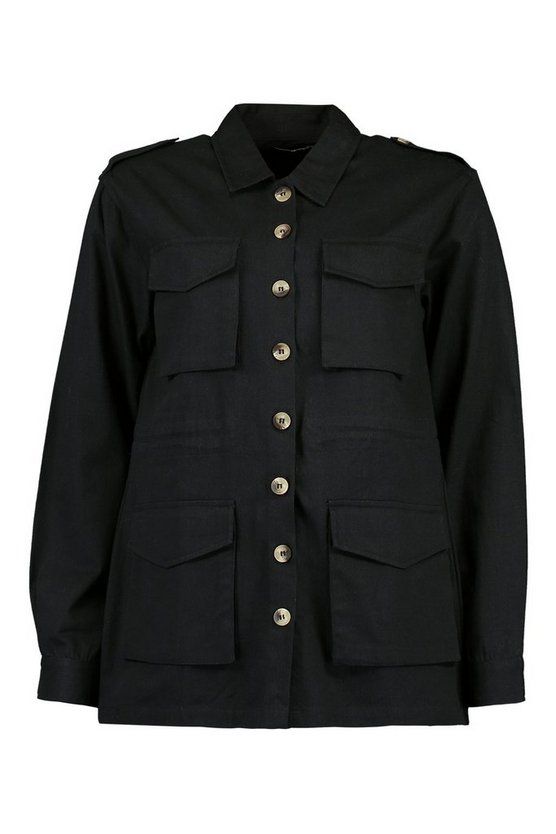 Tall Drawcord Waist Utility Jacket | Boohoo.com (US & CA)