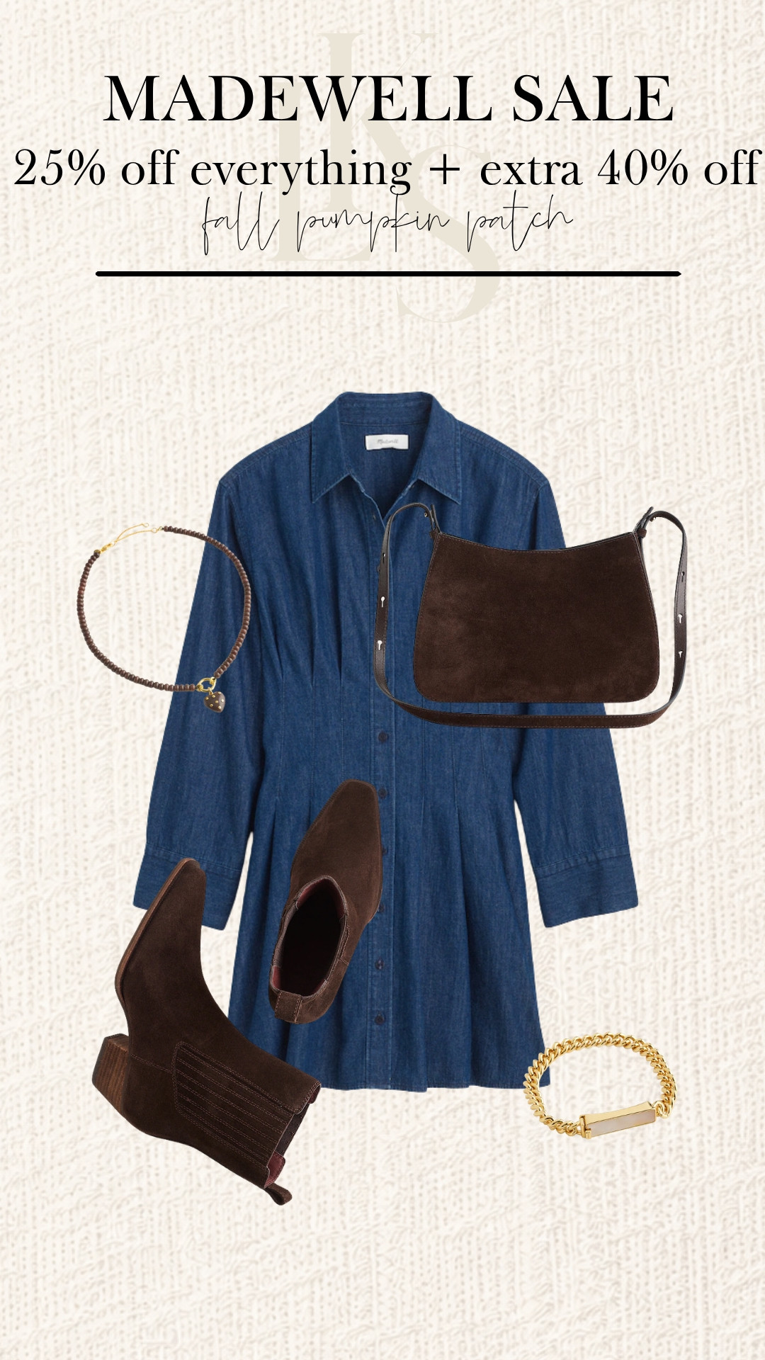 Pumpkin patch plans call for denim, rich brown accessories, and the perfect fall layers. 

This Madewell look is effortless, comfortable, and ready for every cozy autumn outing. 🍁

Everything is 25% off, plus an extra 40% off—shop the look before it ends! 

 #LTKootd #LTKSeasonal #LTKSaleAlert