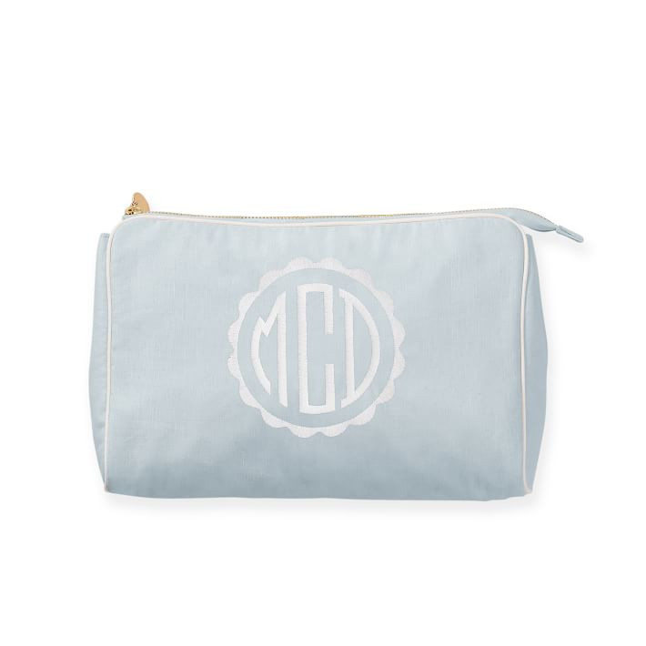 Linen Travel Pouch, Sky Blue | Mark and Graham
