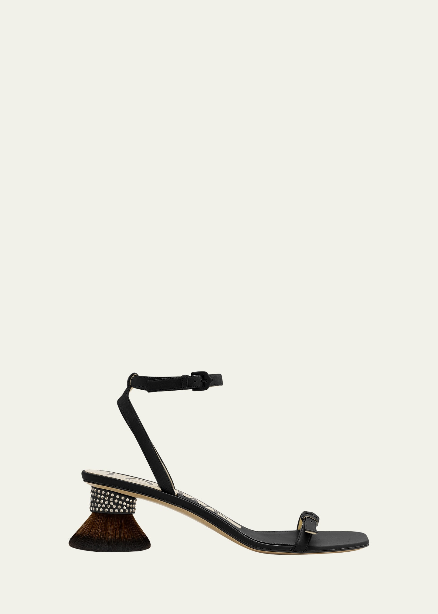 Loewe Petal Brush-Heel Leather Sandals | Bergdorf Goodman