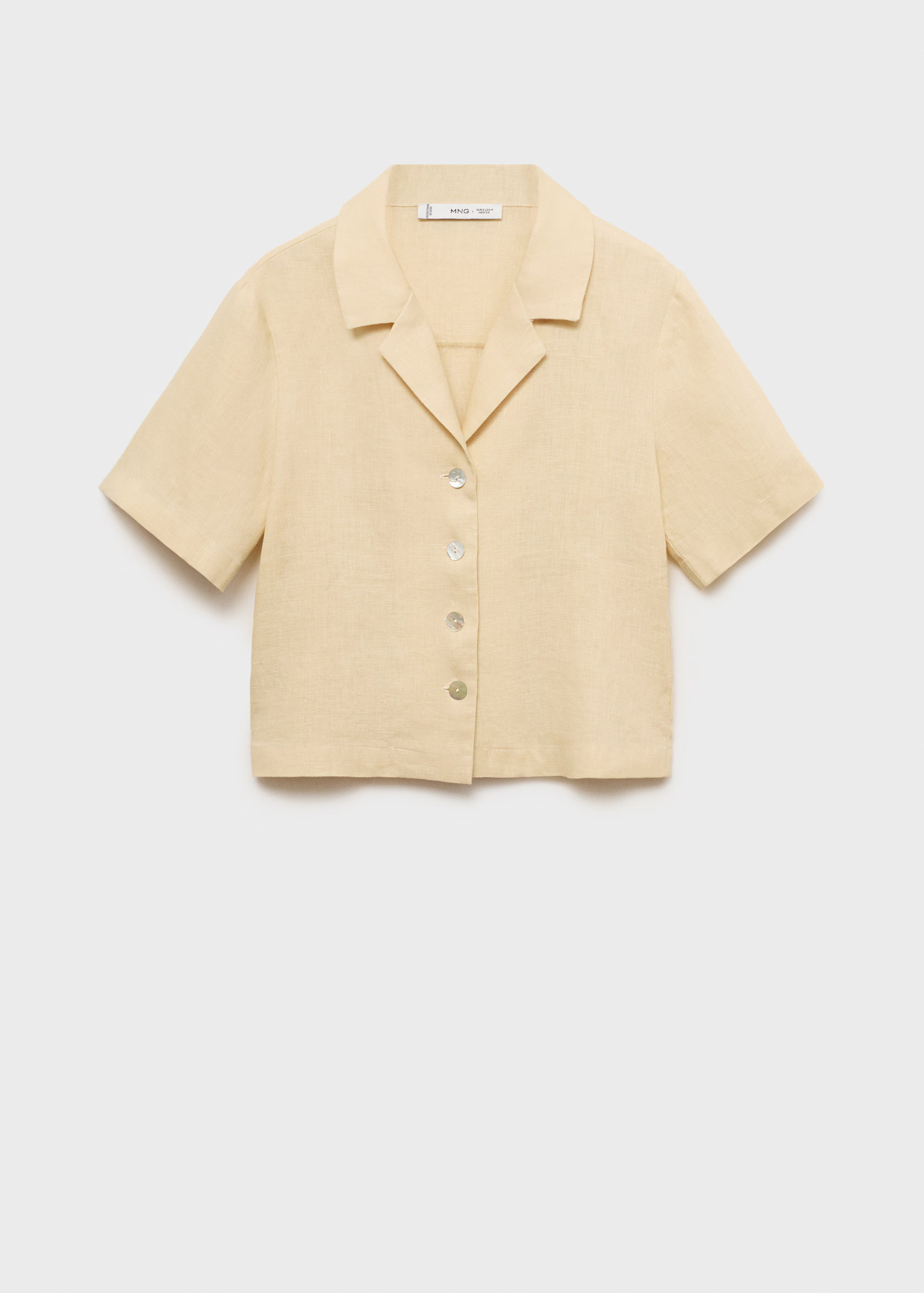 100% linen short sleeve shirt - Women | MANGO USA | Mango (US/MX/AU)