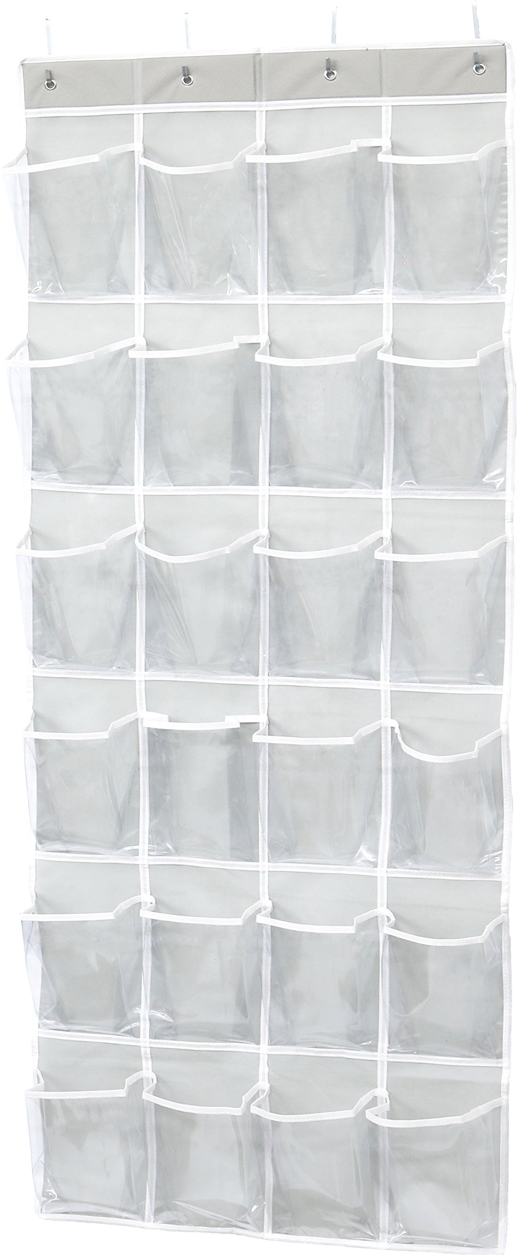 Simple Houseware 24 Pockets Large Clear Pockets Over The Door Hanging Shoe Organizer, Gray (56" x... | Amazon (US)