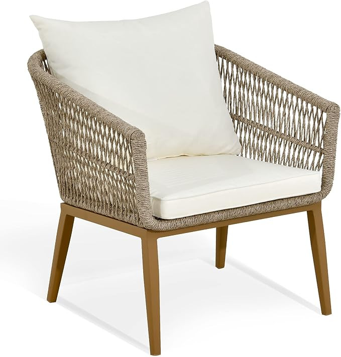 YITAHOME Outdoor Dining Single Sofa Chair, Indoor-Outdoor Wicker Bistro Chairs, PE Rattan Outdoor... | Amazon (US)