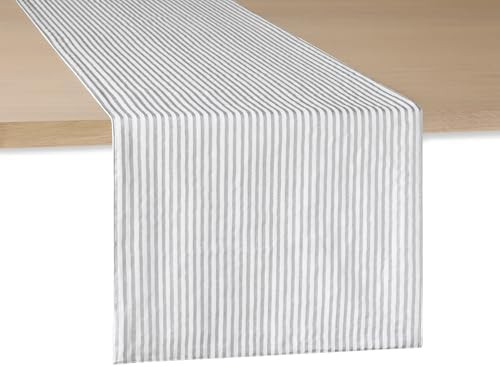 kate spade new york Hand Painted Shirting Stripe Reversible Table Runner, 100% Cotton with Metall... | Amazon (US)