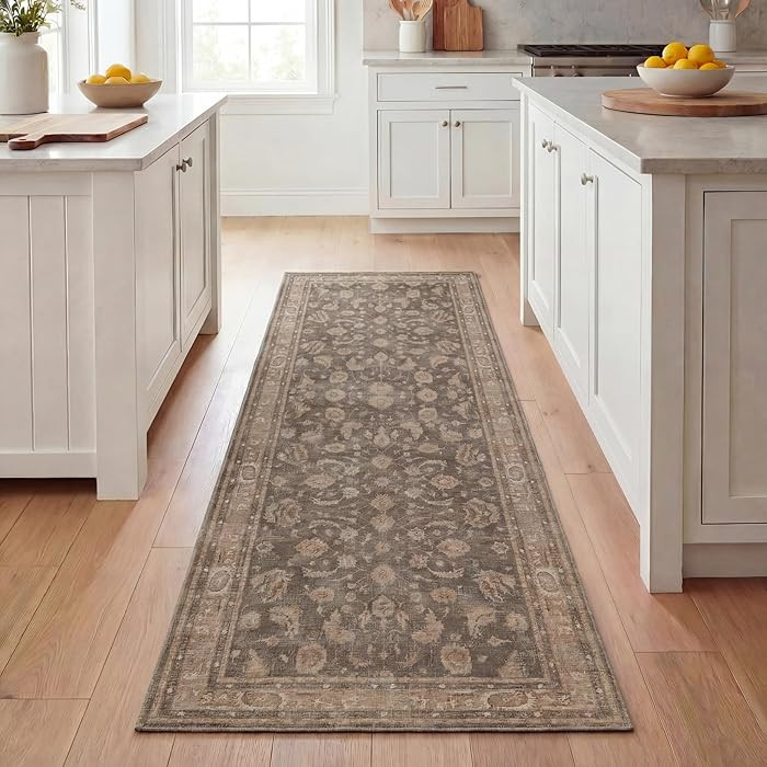 Kuden 2'6"x7' Runner Rug, Machine Washable Area Rug with Non-Slip Backing, Vintage Style, Soft, E... | Amazon (US)