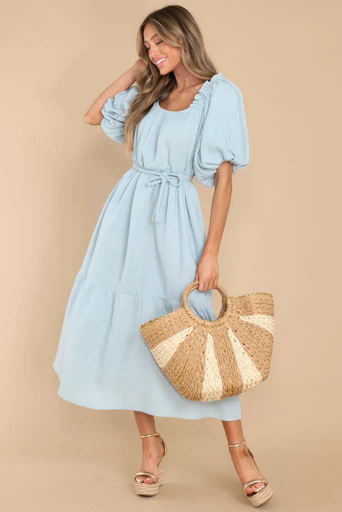 Beside You Seafoam Gauze Midi Dress | Red Dress 