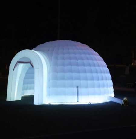 Inflatable igloo dome tent, so cool for winter events in the backyard! White bounce house, white string light curtain, outdoor events. 30th birthdays, kids birthdays, 40th birthday party….Winter wedding, ski events, winter party, party planning, white party #ltkhome 

#LTKfamily #LTKwedding