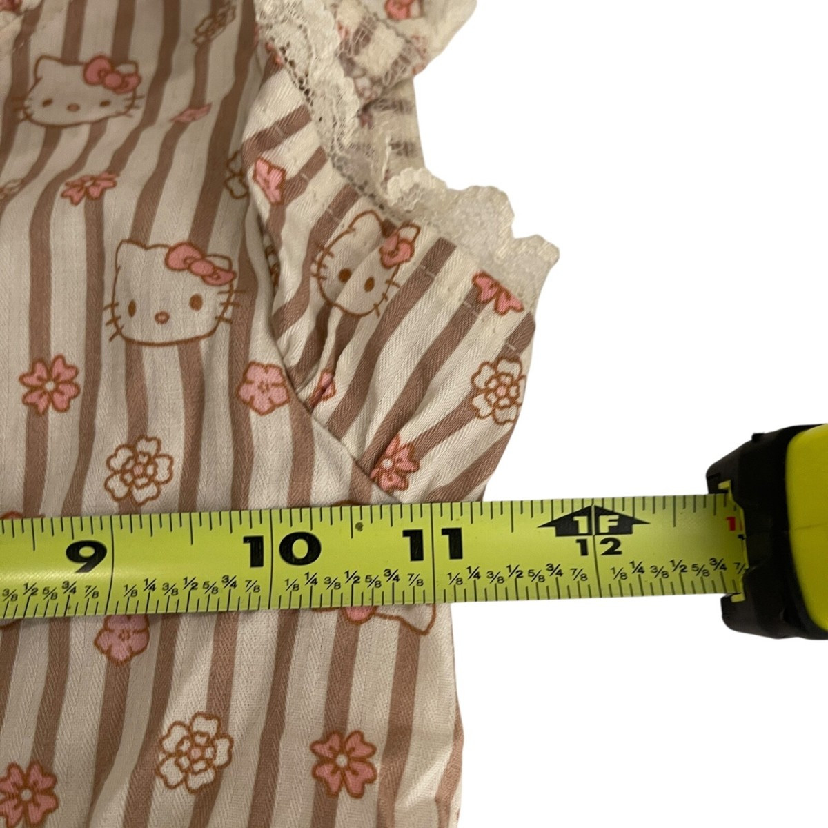 Hello Kitty Dress Girl's 5T Pink Multicolor Striped Ruffle Zip Up Sanrio | eBay US