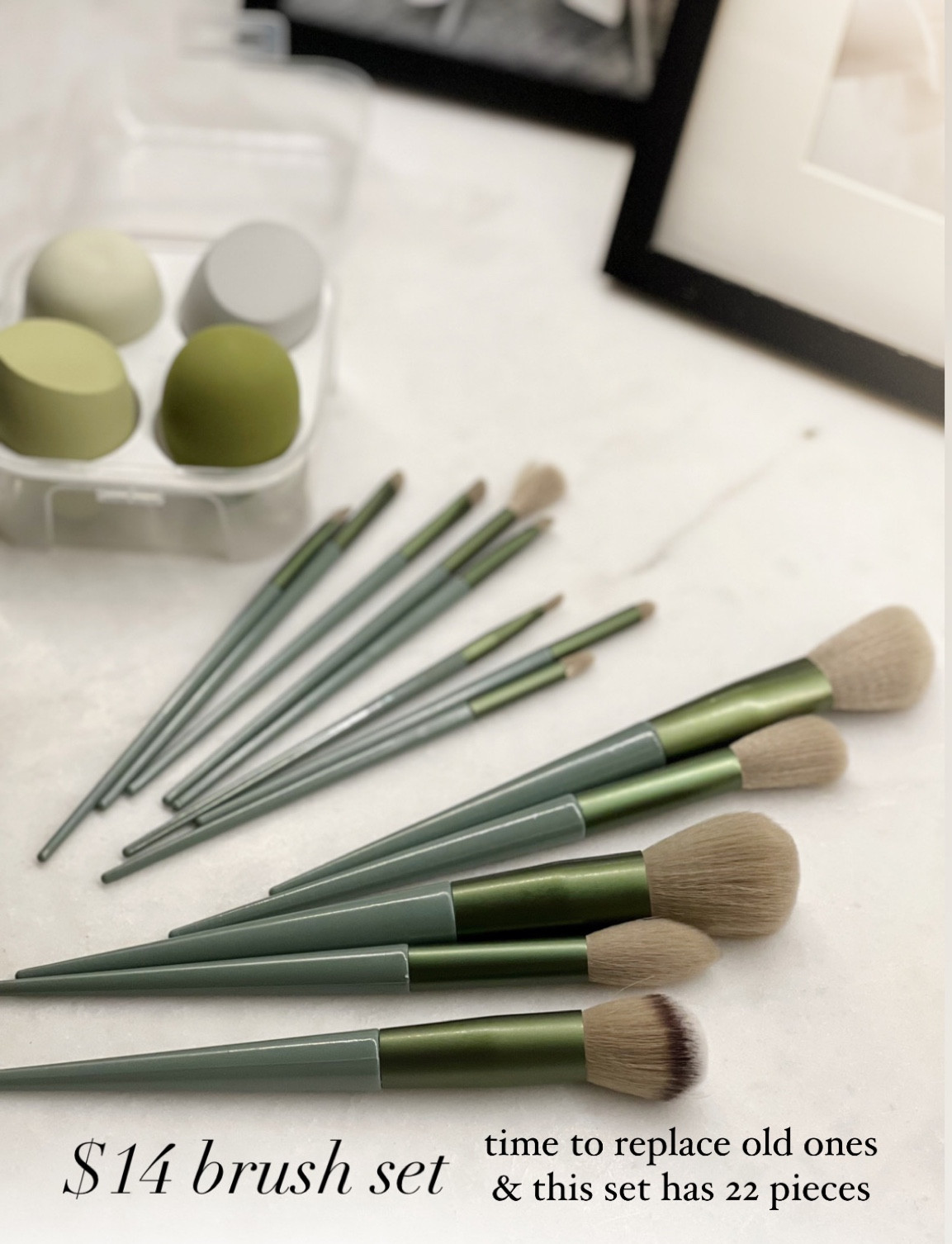 I watched a video on contouring and realized that A) I need more brushes to do that and B) my brushes are SO old and shedding. 
This set arrived same day and has everything I need to contour and more! And I love the color. 

#LTKunder50 #LTKU #LTKbeauty