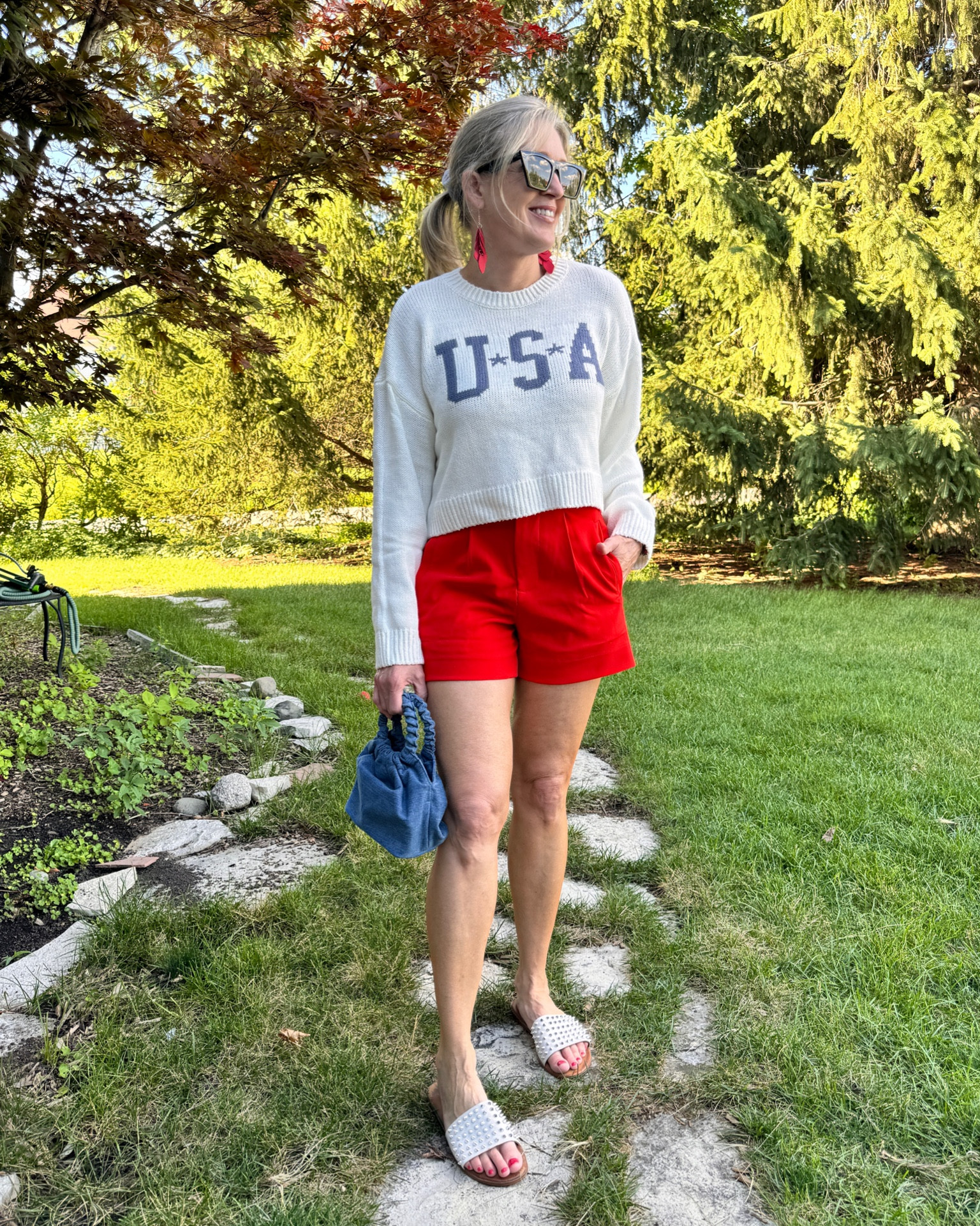 Cute and casual outfit for the 4th of July. #targetstyle #july4thoutfit #redshorts

#LTKSeasonal #LTKFindsUnder50 #LTKOver40