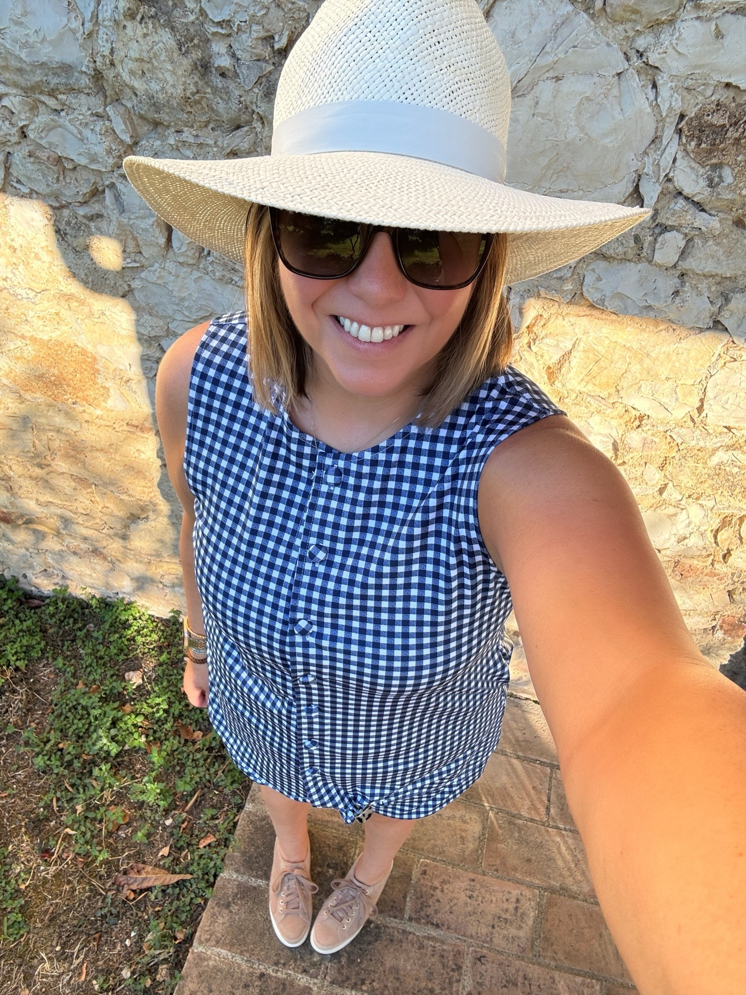 Last day in Umbria and a day full of travel so this Byrdie Golf set was perfect for the day. It’s made of the best material and shows no sweat or stains. Unfortunately I can’t link it but the gingham and bubble shorts are so fun. I paired it with my favorite sun hat and sneakers to stay comfortable.

#LTKootd #LTKTravel #LTKMidsize