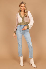 Nina Two Tone Cardigan - Mocha/Blush | Petal & Pup (US)