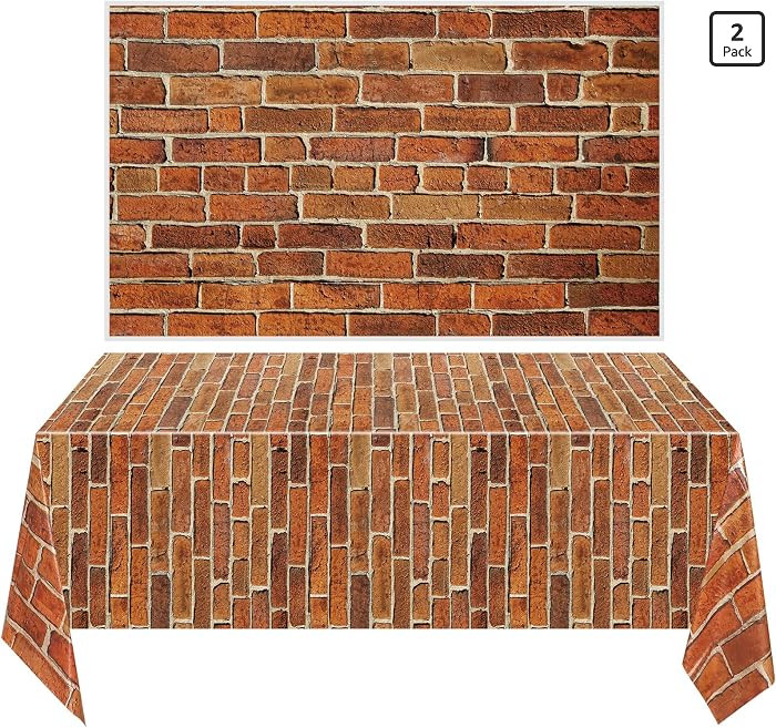 Chuangdi 2 Pcs 4.5 x 9 Feet Stone Wall Backdrop Stone Wall Scene Setter Wallpaper Curtains Door R... | Amazon (US)