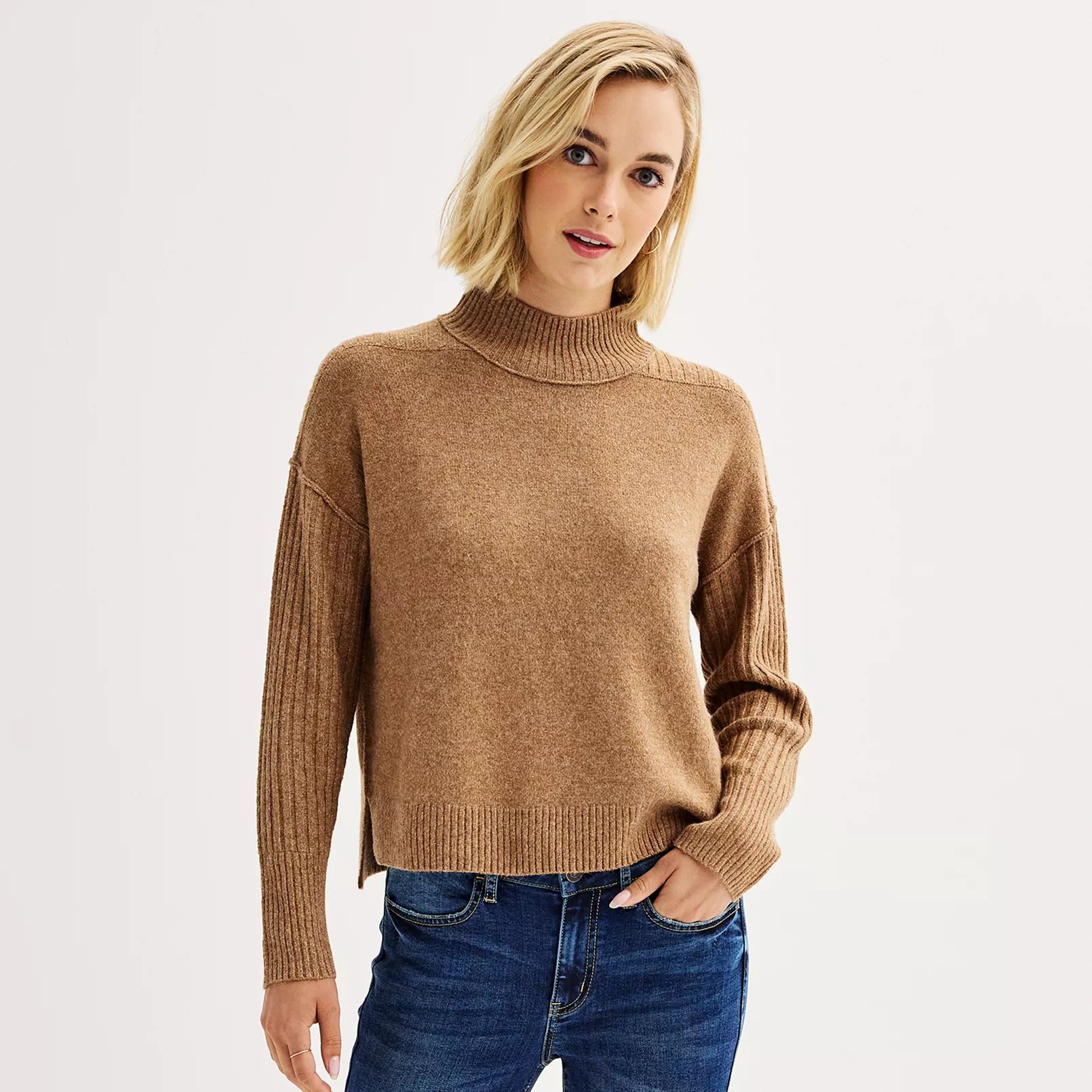 Juniors' SO® Cozy Mock-Neck Sweater | Kohl's