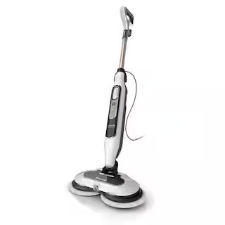 Steam and Scrub Corded Steam Mop and Cleaner for Hard Floors White with Steam Blaster Technology that scrubs sanitizes | The Home Depot