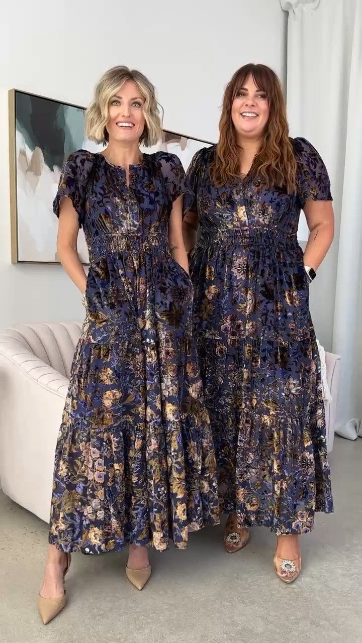 The prettiest velvet maxi for fall and winter! It’s perfect for the holidays! I am wearing an XS and Nichelle is wearing an XL! 

Loverly Grey, velvet dress

#LTKstyletip #LTKHoliday #LTKSeasonal