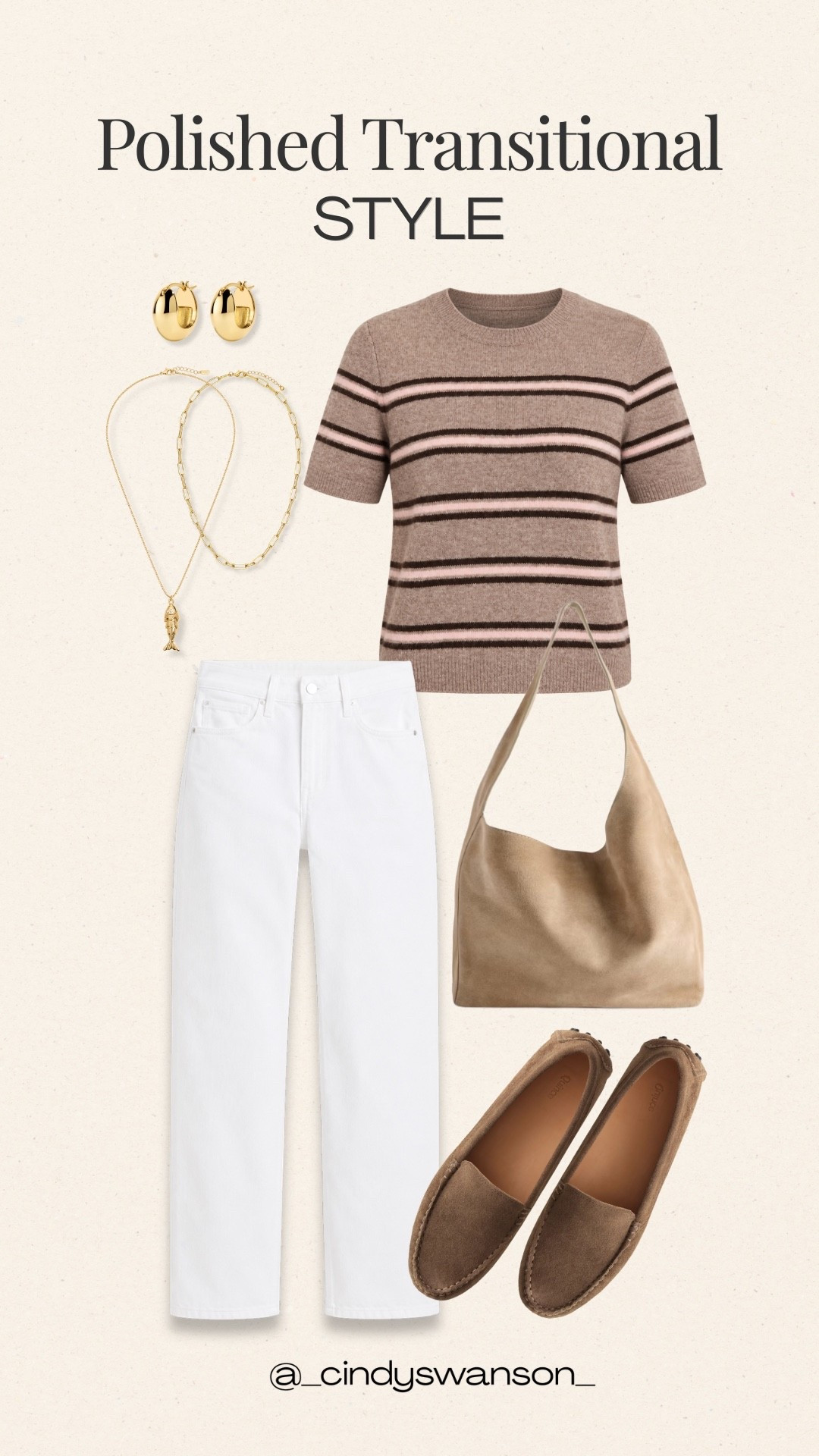 This striped knit top is such an easy way to add a little interest to a neutral wardrobe. Paired with white jeans, suede loafers, and a soft taupe bag, it creates a polished look that works beautifully for everyday plans and the transition into fall.

#LTKOver40 #LTKootd #LTKgrwm