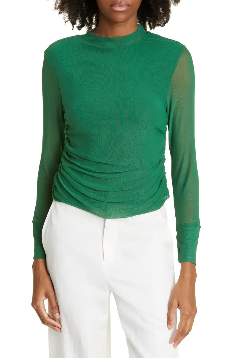 FARM Rio Long Sleeve Tulle Blouse | Nordstrom | Nordstrom