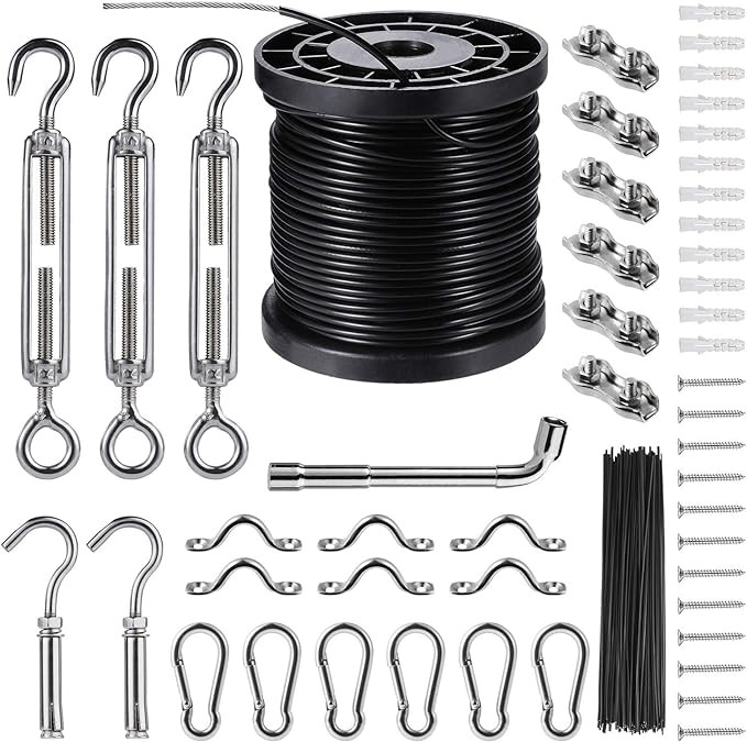 Outdoor String Light Hanging Kit Includ 164 FT Nylon Rope Cable | Amazon (US)