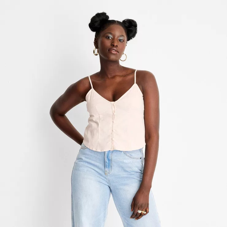 Women's Strappy Button-Front Cami - Future Collective™ with Alani Noelle | Target