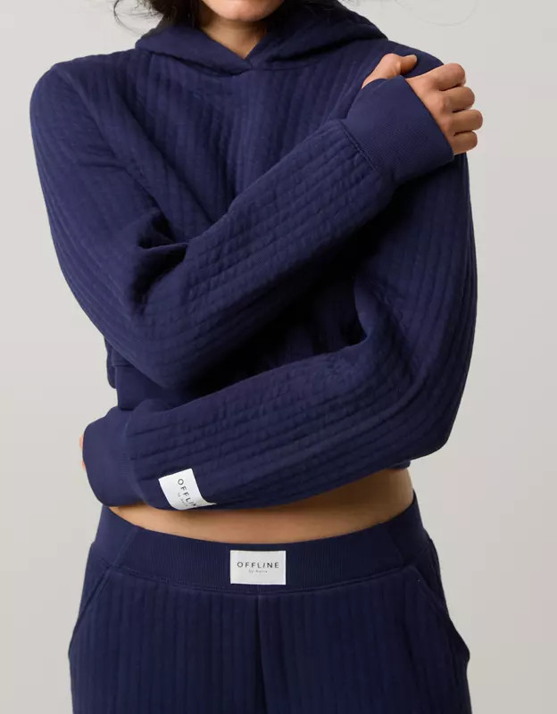 OFFLINE By Aerie Coffee Run Cropped Hoodie | Aerie