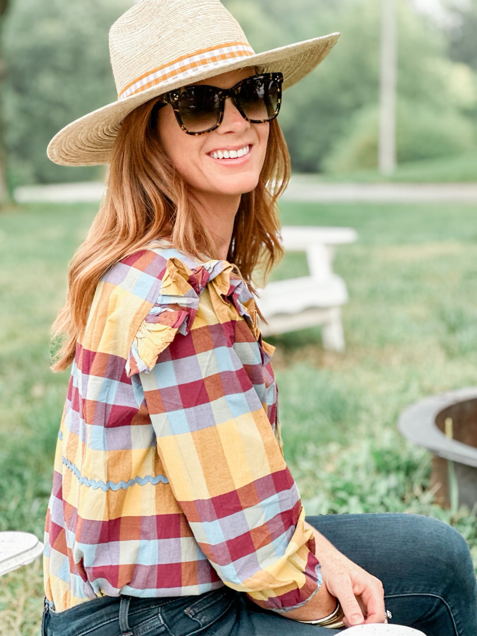 Fall flannel, fall outfit, sunshine tienda, fall hat, sun hat, beach hat, bangle bracelets, ootd, vacation inspired, southwest style, earthy tones, vibrant yellow 

#LTKstyletip #LTKSeasonal