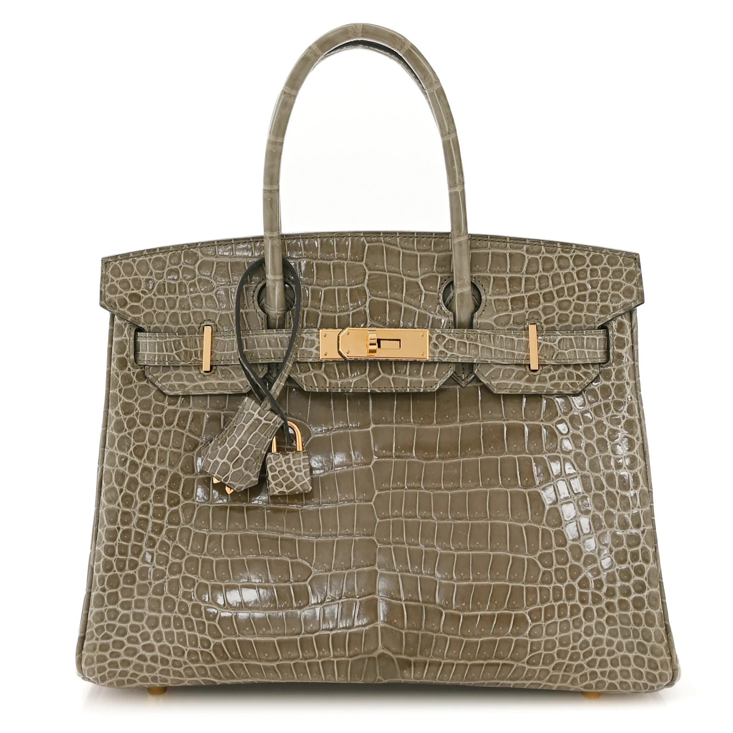 Hermes Shiny Porosus Crocodile Birkin 30 Gris Tourterelle 1724357 | FASHIONPHILE (US)