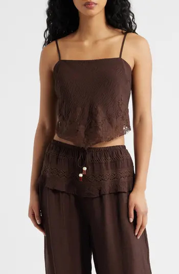 KITTENISH Lace Detail Rumple Satin Camisole | Nordstrom | Nordstrom