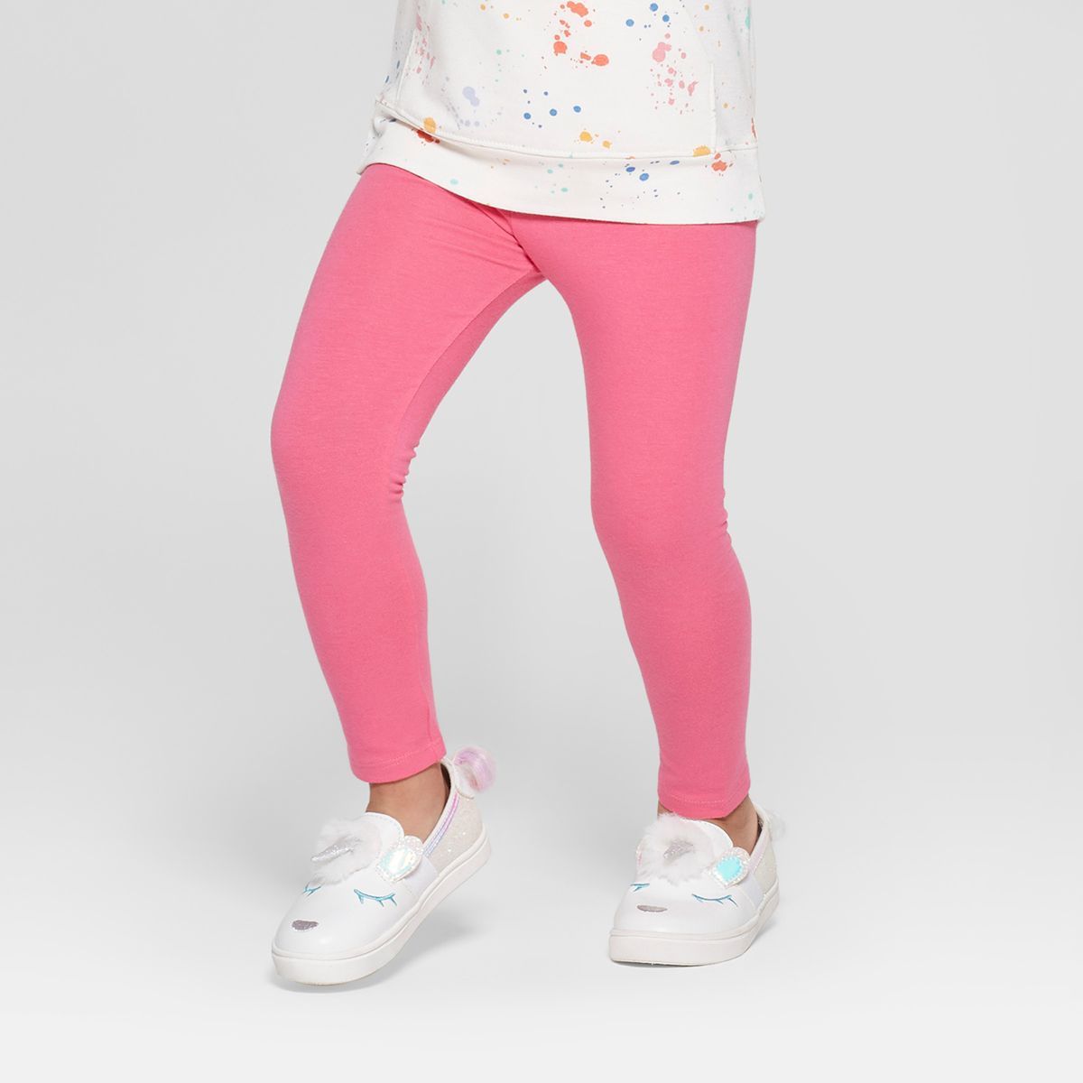 Toddler Girls' Solid Leggings - Cat & Jack™ Dark Pink 3T: Jersey Stretch, Midweight, Ankle Leng... | Target